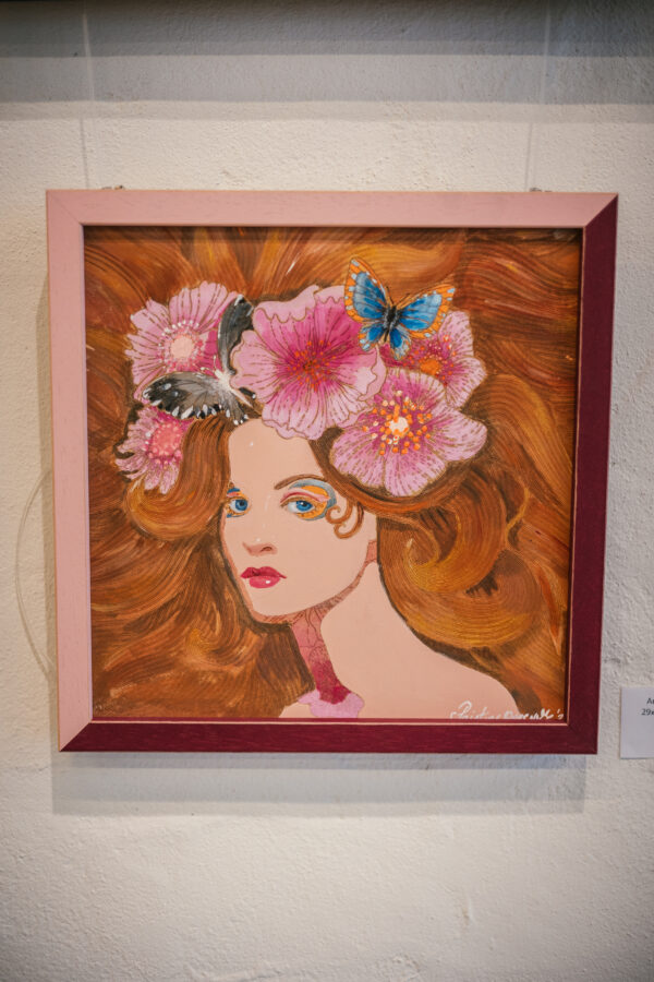 Art Nouveau Girl #1 • acrylic on wooden board 2022 - Image 2